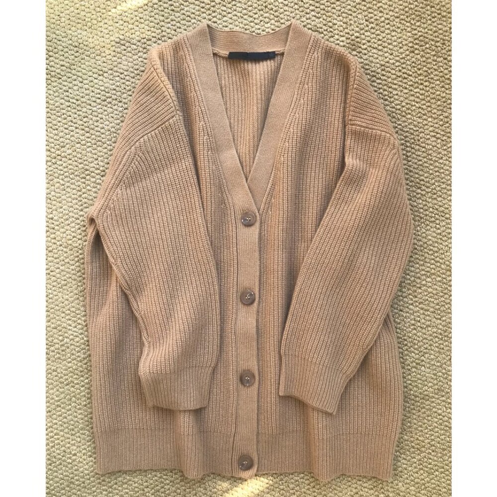 Jenni Kayne Cashmere Cocoon Cardigan S/M Camel Beige Quiet Lux Knit - Picture 5 of 10